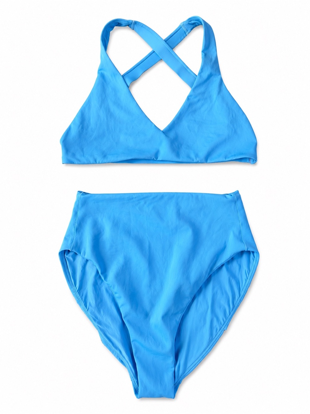 Left On Friday La Crosse Top Hi Hi Bottom Bikini Set Blue XL